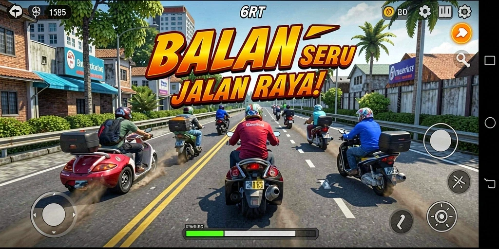 Tampilan menarik dari permainan balapan seru 6RT.
