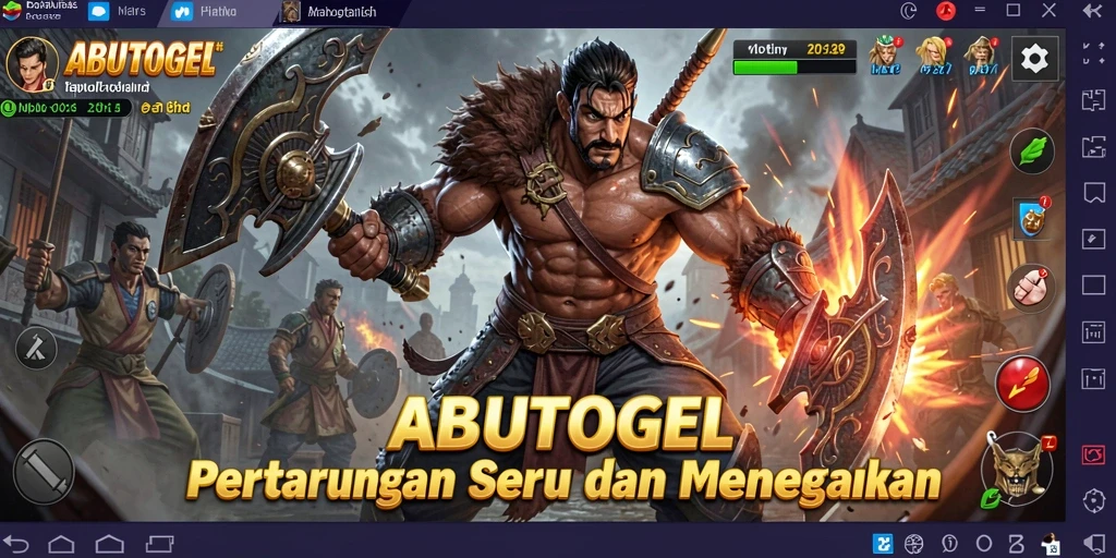 Tampilan gameplay pertarungan seru di ABUTOGEL.