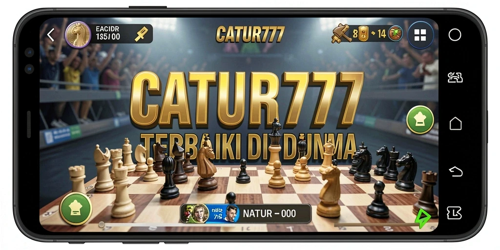 Screenshot menunjukkan pertarungan seru dalam gameplay CATUR777.