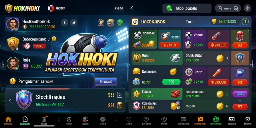 Tampilan gameplay HOKIHOKI saat menampilkan taruhan olahraga secara langsung.