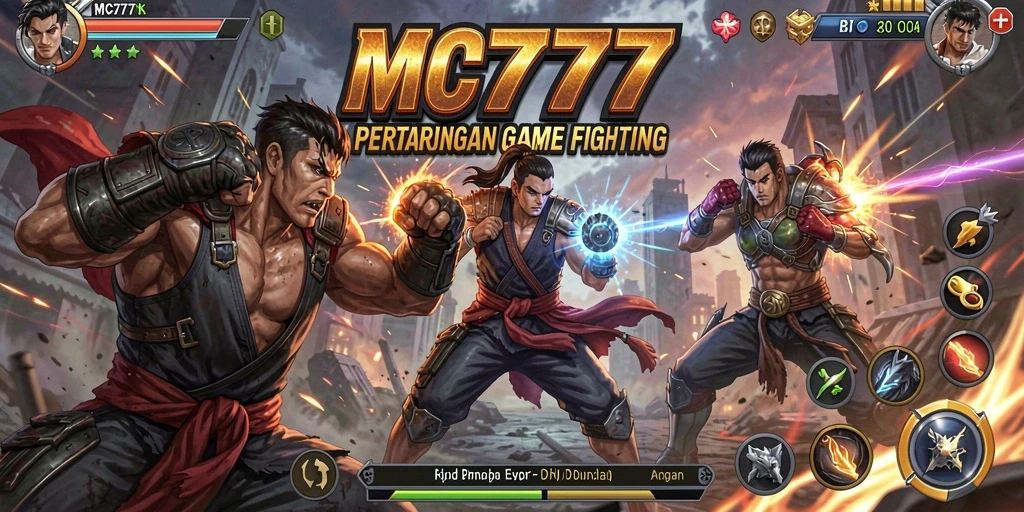 Tangkapan layar utama MC777 menampilkan aksi pertarungan yang mendebarkan.