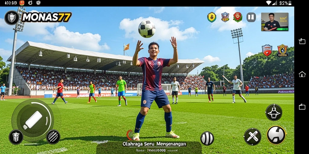 Tampilan screenshot utama MONAS77 dengan aksi olahraga seru.