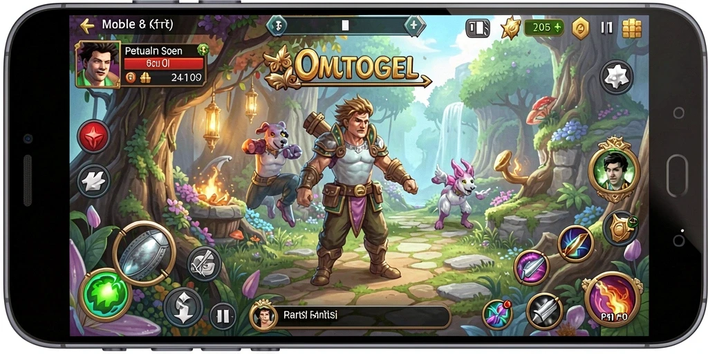 Tangkapan layar menampilkan aksi seru dalam game RPG OMUTOGEL.