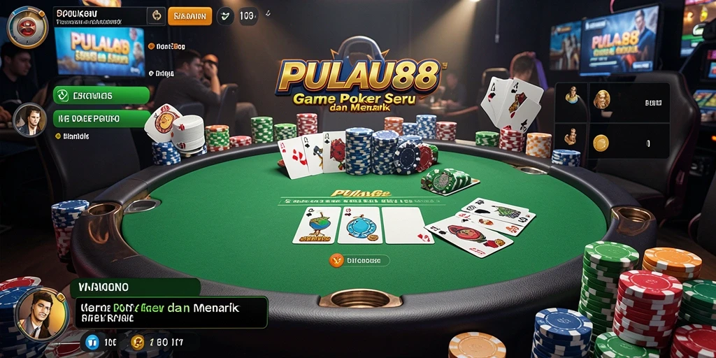 Screenshot PULAU88 menampilkan gameplay Poker yang mendebarkan.