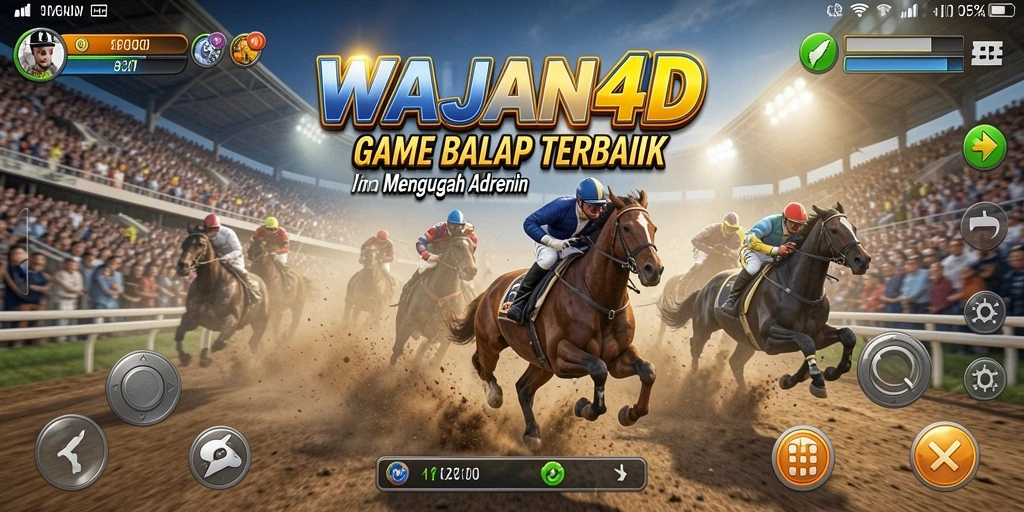Tampilan gameplay seru dari WAJAN4D yang menampilkan balapan mendebarkan.
