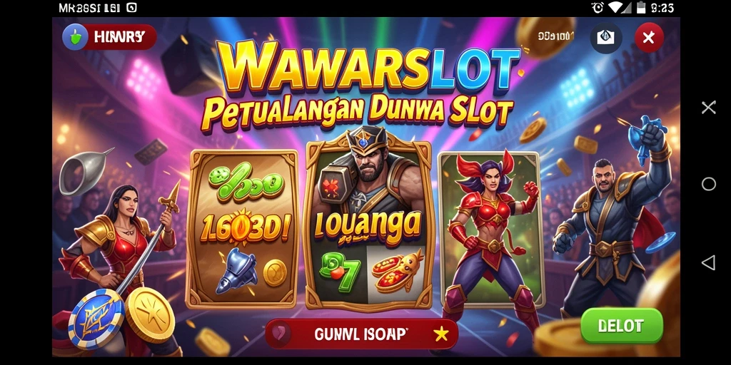 Screenshot menunjukkan aksi seru dalam petualangan ARPG WAWARSLOT.